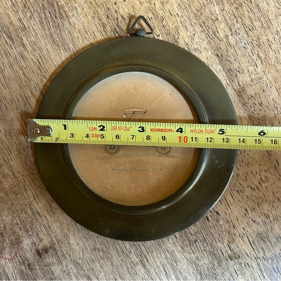 Vintage STANLEY STEAMER 1908 Print Automobile Cars Home Decor Round Brass Frame - Picture 7 of 8